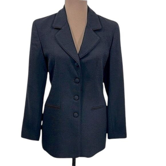 Talbots Blazer Jacket 6P Black 100% Wool Preppy NWOT - Picture 1 of 13